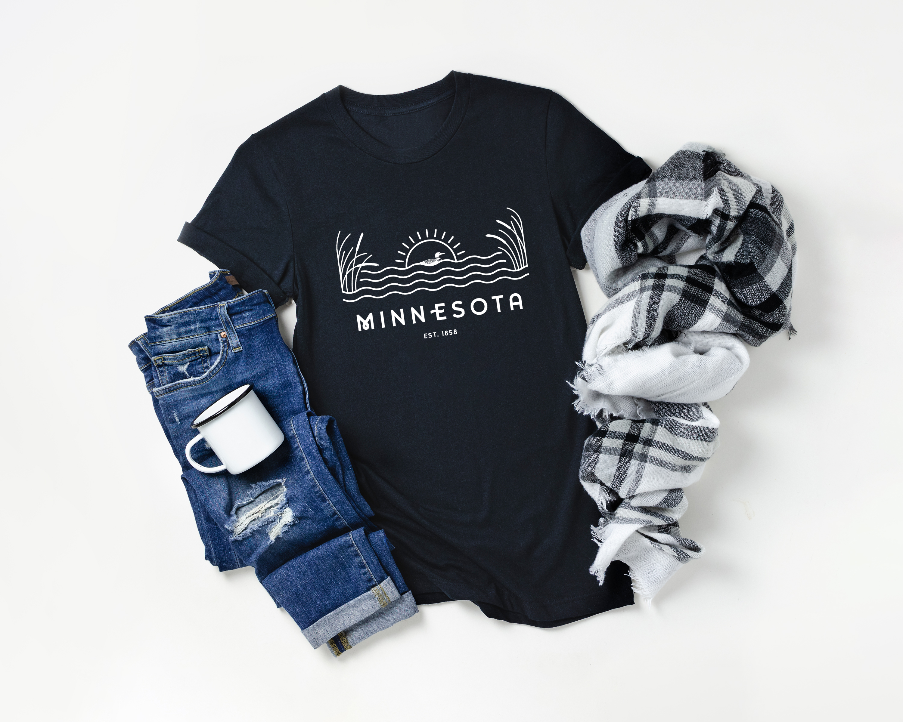 Rosa Mae Co - Wholesale Screen Printed T-Shirt - Women's - Minnesota Tee Est. 18584