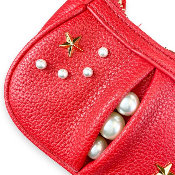 Doe a Dear - Wholesale Shoulder Bag – Kids - P50 B1310 Pearl Studs Mini Leather Shoulder Bag (4 Colors)17
