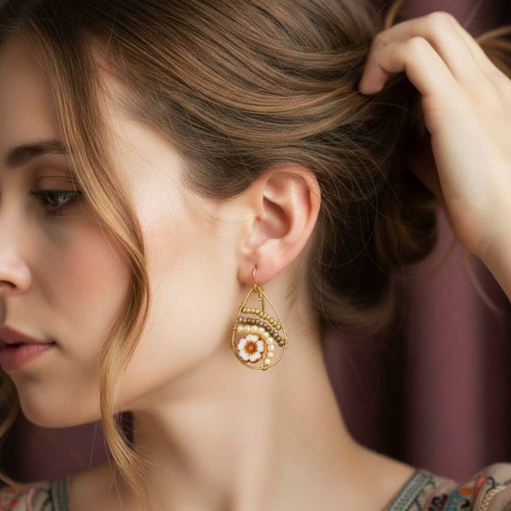 Verna Artisan Works - Wholesale Dangle Earrings - Handwired Flower Earrings1