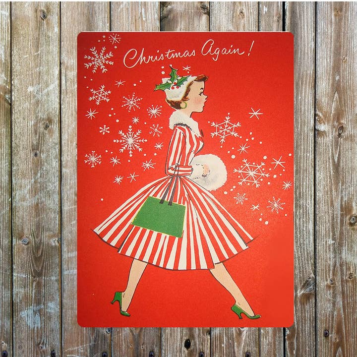 Plaque en métal « Christmas again » pour la vente par The British Metal Signs Company