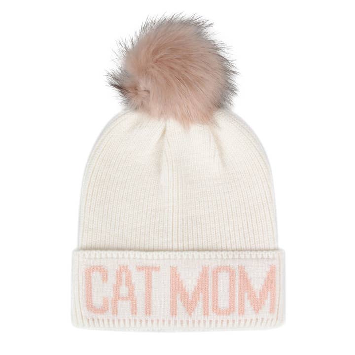 HATPHILE - Wholesale Beanie - Women's - HatPhile Cat Mom PomPom Knit Beanie – Cozy Toque Stocking for Cat Lovers3