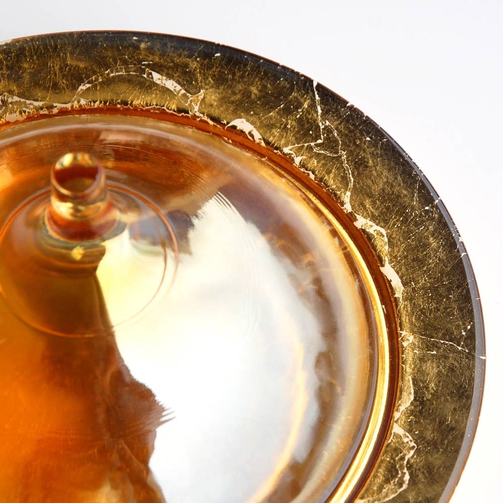 RED POMEGRANATE COLLECTION - Wholesale Dish - RABAT 9" Hand Gilded Covered Dish6