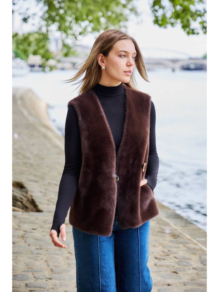 Giovanni Paris - Wholesale Fur/Faux Fur Coat - Women's - Mina Vest1