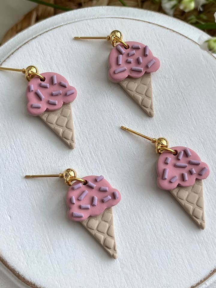 Eistüten-Ohrringe für den Großhandel von Happy and Hannahmade