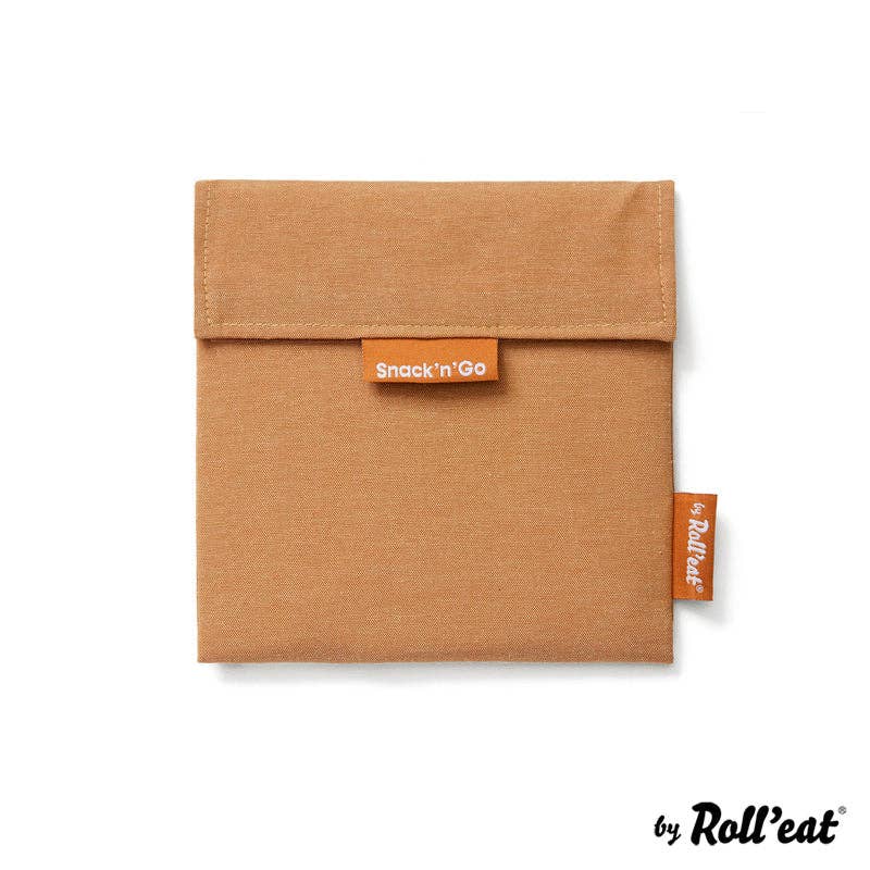 brown Roll'eat Snack'n'go Nature Lunchbag washable snack bag bread bag for wholesale on Faire1