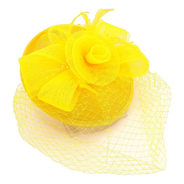 Flower Mesh Veil Flapper Fascinator s20 for wholesale by Diacly