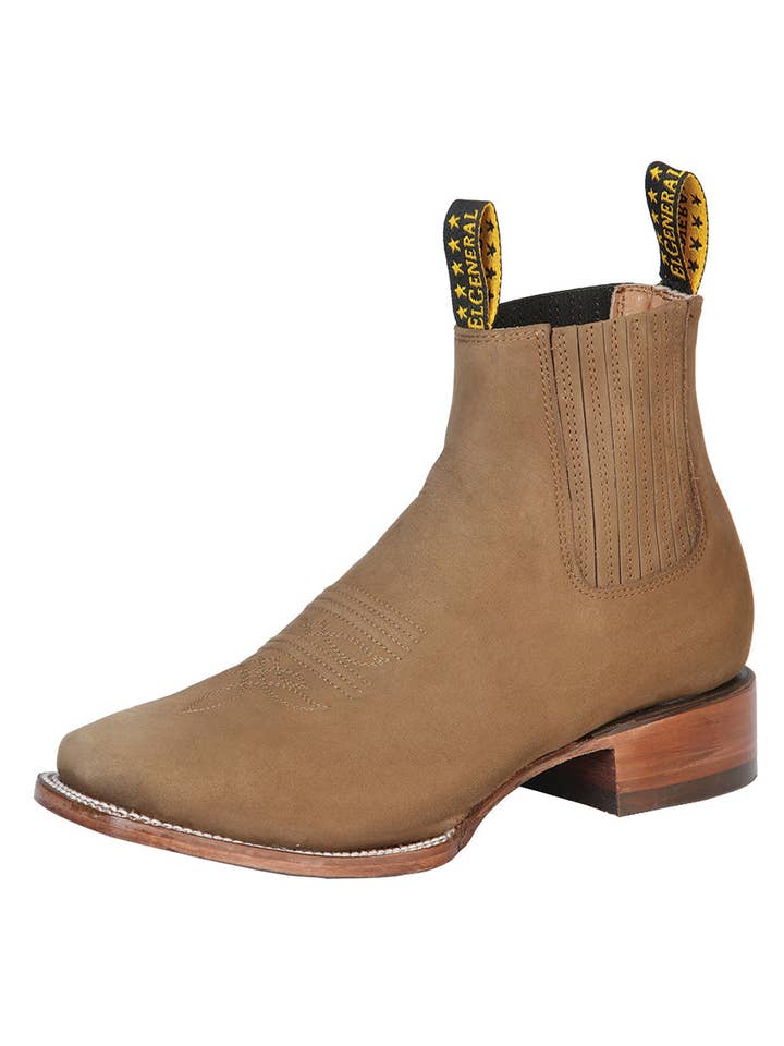 Stiefelette mit quadratischer Spitze Nobuck Braun Mod. 126189 für den Großhandel von Conejo Western Wear