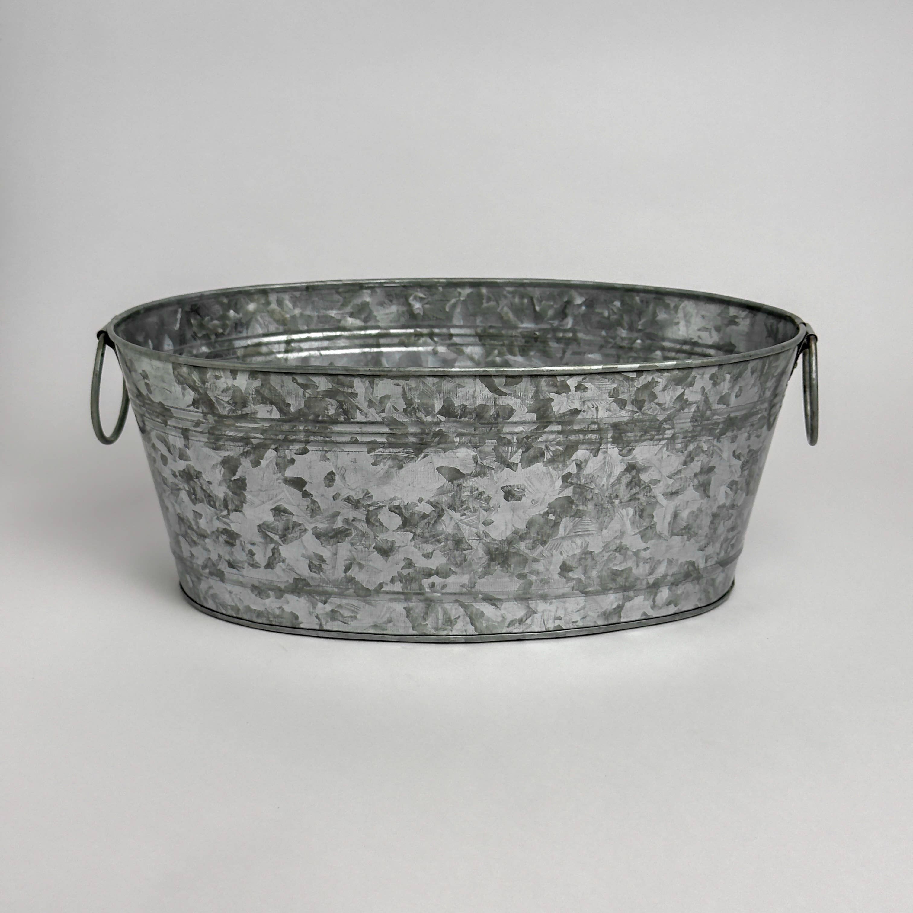 India Handicrafts Inc – wholesale Ishink – Galvaniserad oval liten balja – 40,6 cm x 25,4 cm x 16,5 cm8