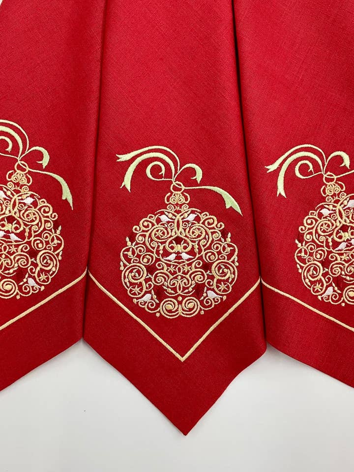Embroidered Christmas Napkins Premium Quality 16x16'' for wholesale by Handmade Originals Ukraine