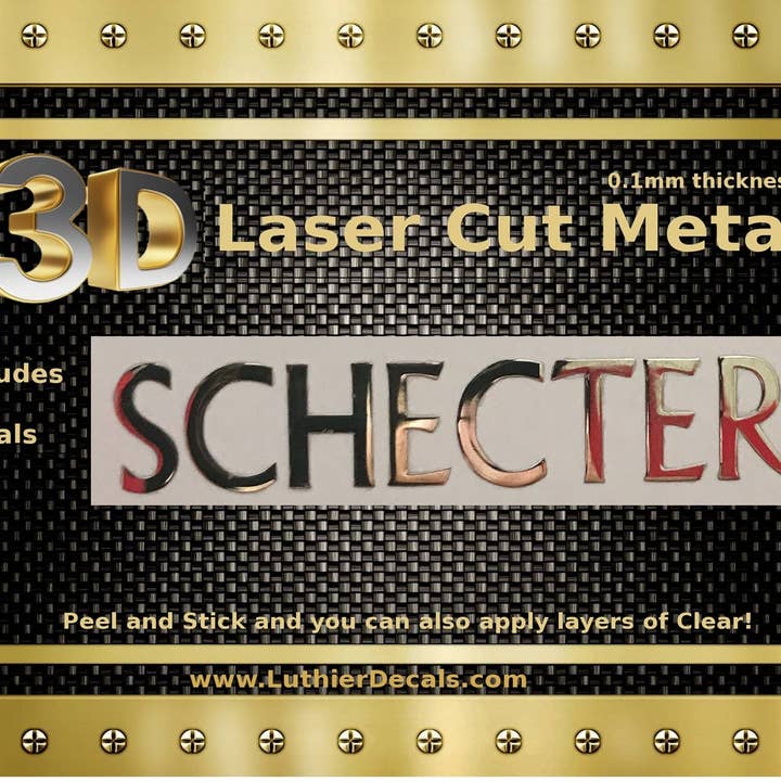 Schecter Guitar Research Metallaufkleber für Gitarre, M80 für den Großhandel von Luthier decals