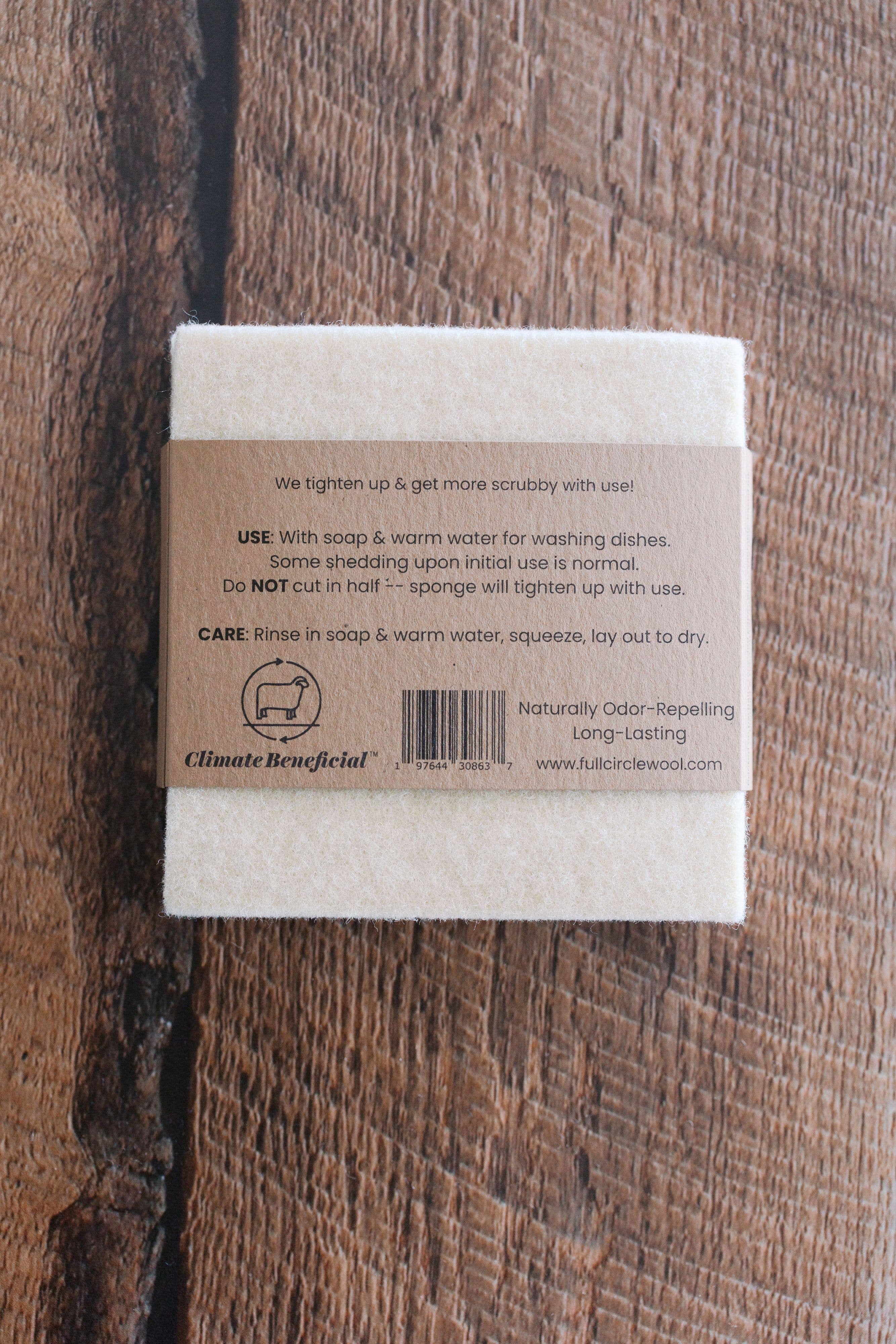 Full Circle Wool - Wholesale Dishcloth - Wool Dish Sponges ~ Climate Beneficial™ (case of 12 units)1