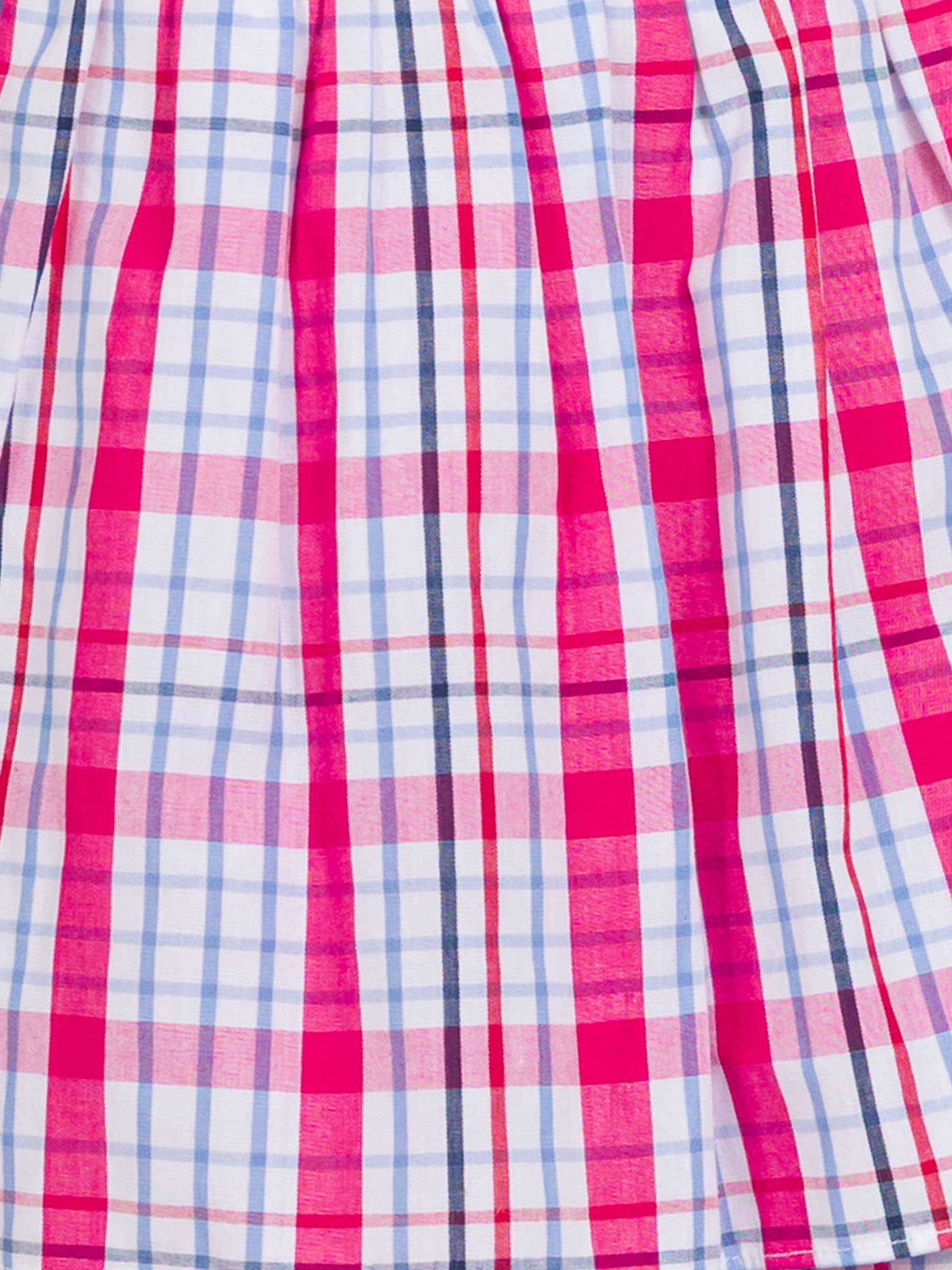 Multi Color Baby Girls Adley Plaid Flutter Overall Romper for wholesale on Faire6