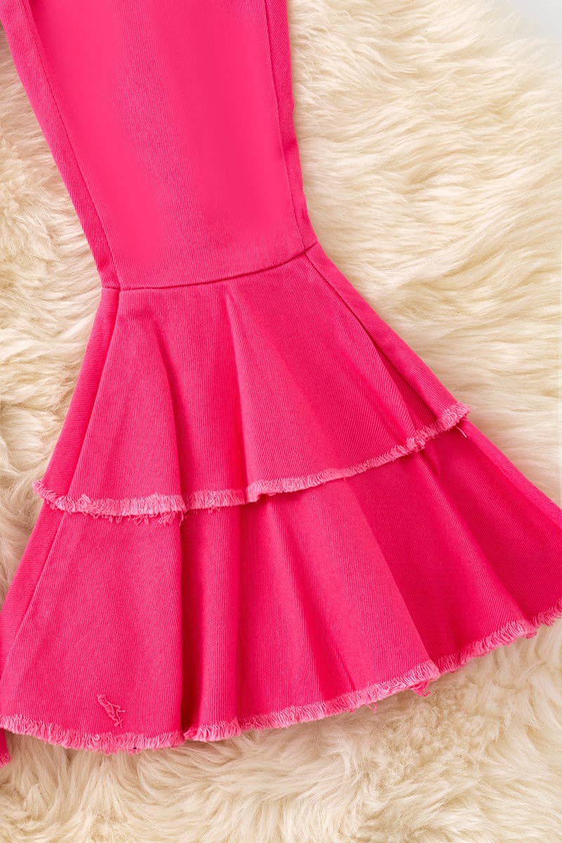 Kids Charm Online - Wholesale Pants - Kids - Fuchsia  Western  double layer bell pants with adjustable string. PNG50253-SOL2