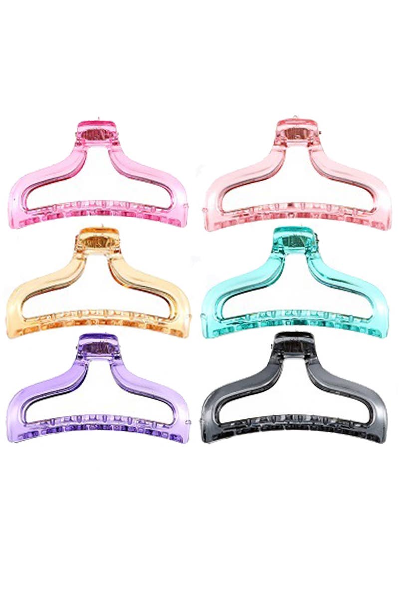 Cap Zone - Wholesale Hair Clip - Women's - Metallic Gloss Hollow Out Half Moon Y2K Hair Claw0