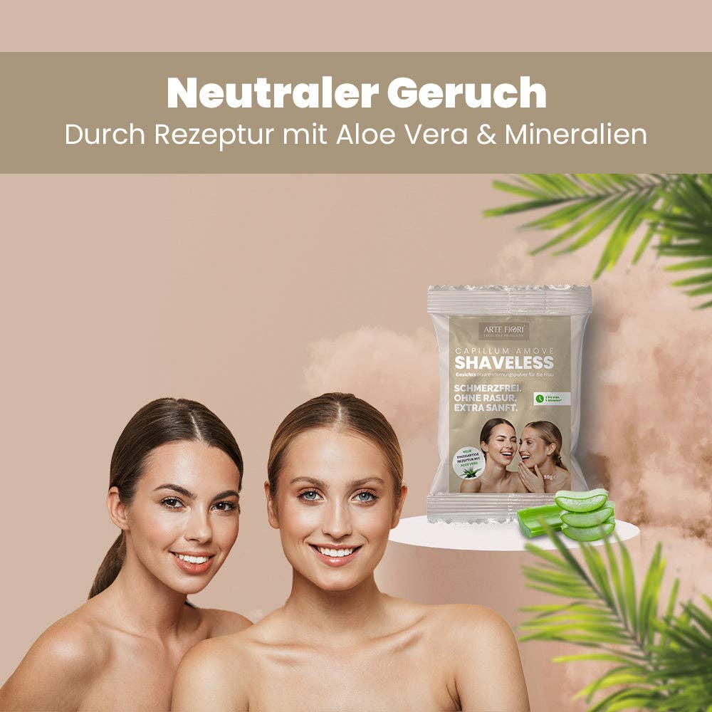 SANUUS® Better Living - Vendita all'ingrosso Prodotto per la depilazione - Polvere depilatoria per il viso Capillum AMOVE ShaveLess 50g1