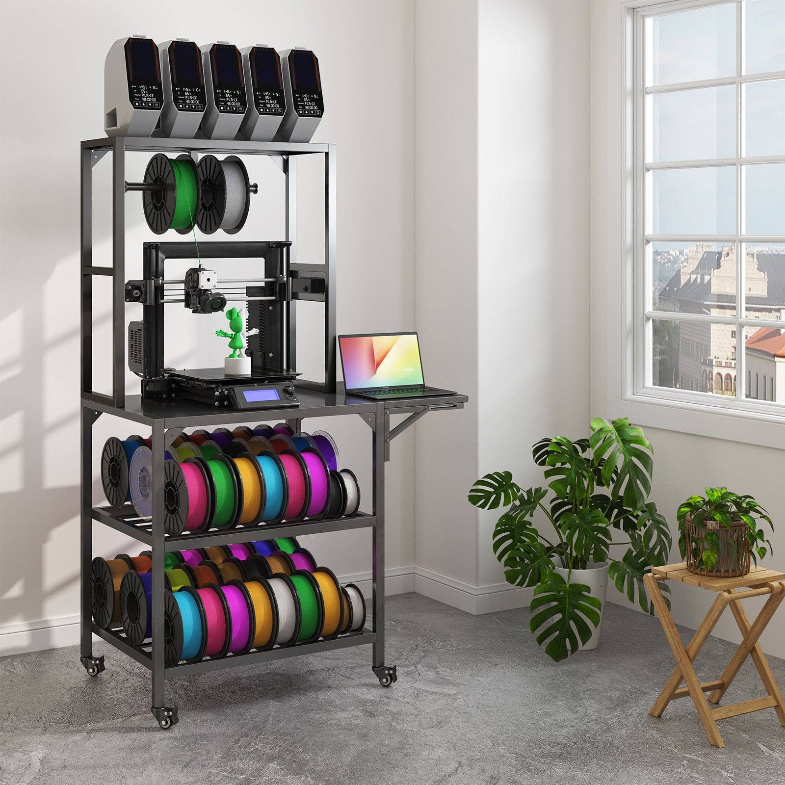 39F Inc. - Wholesale Free Standing Shelf - 3D Printer Stand with Storage Rack in Black Metal9