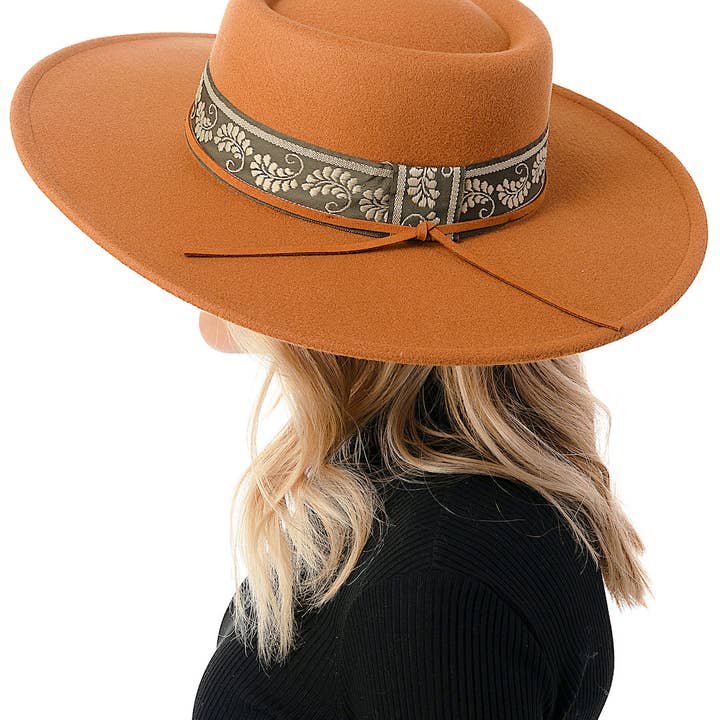 Marcus Adler - Wholesale Fedora - Women's - Felt Hat with Paisley Print Band6