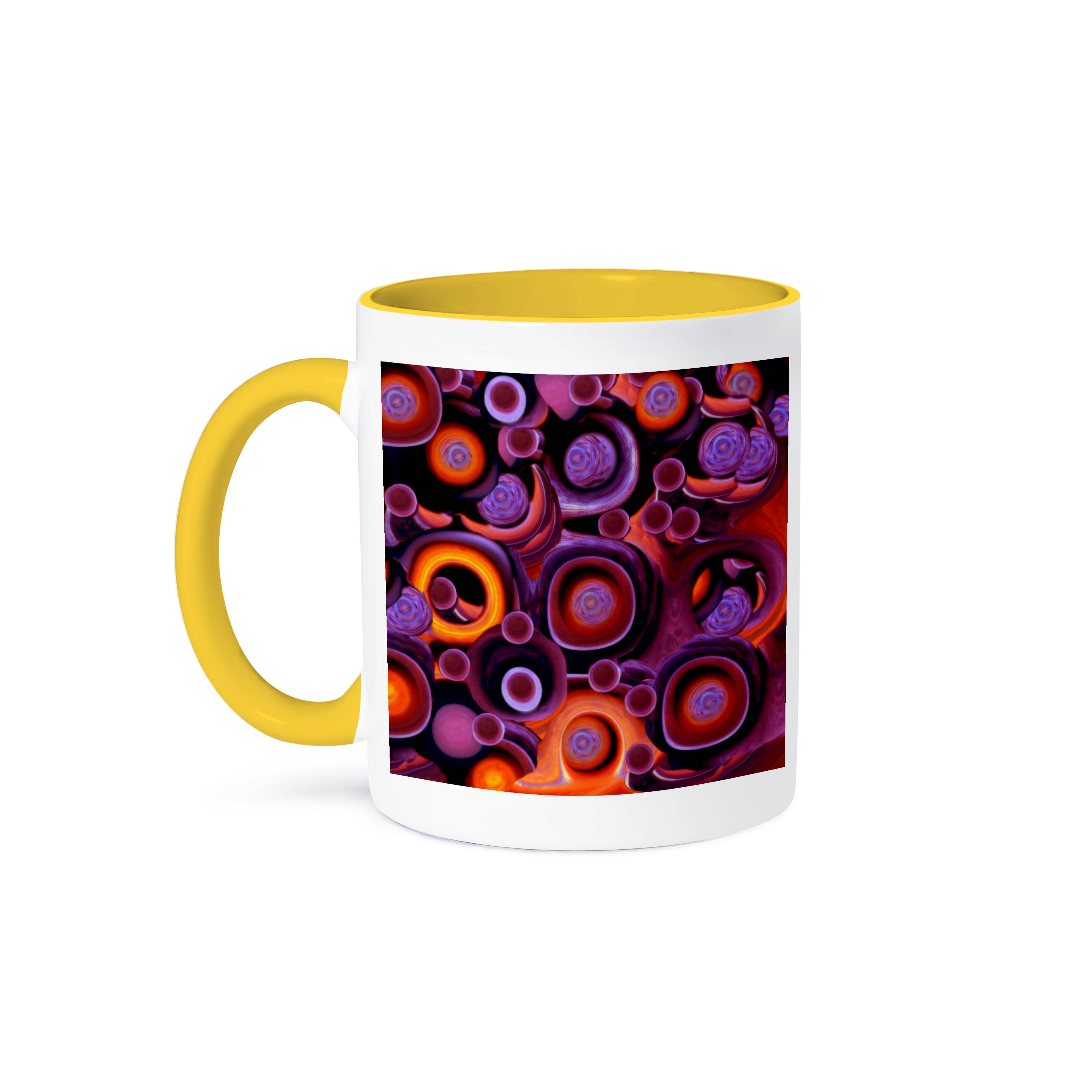 3dRose – wholesale Coffee mug – 3dRose, Surreal wood cells in hues of purple and orange, Mug0