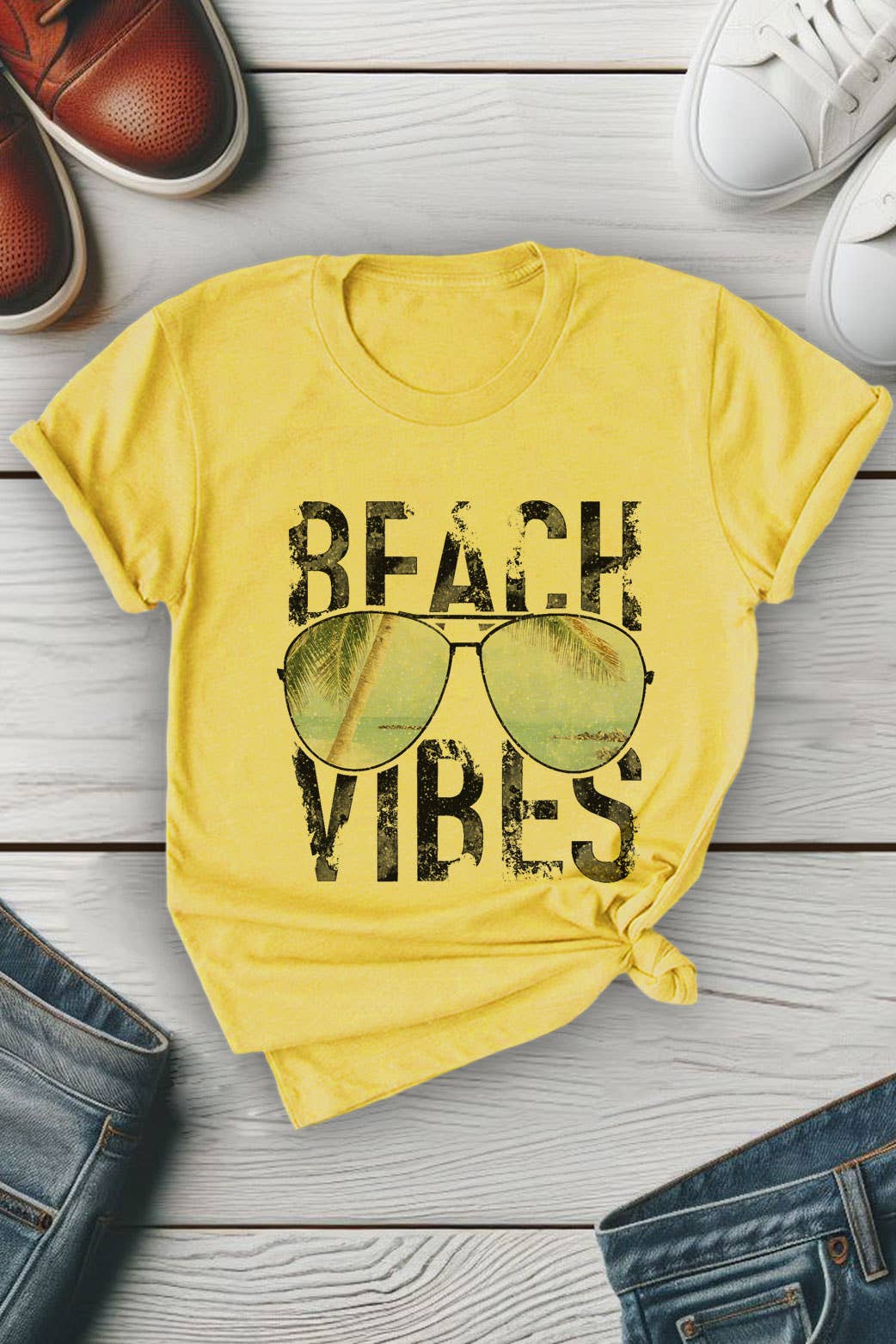 Top Avenue - Wholesale T-shirt met print - Dames - Beach Vibes, uniseks T-shirt met ronde hals3