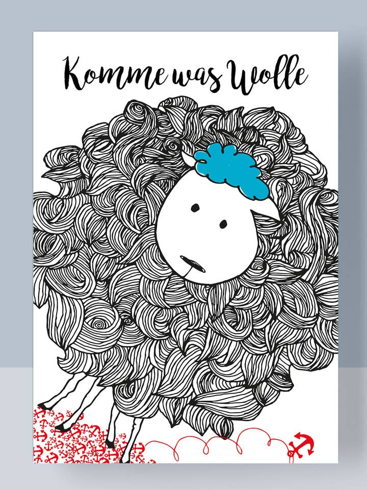Tarjeta postal A6 - Come was Wolle para venta al por mayor de HEIMARTLIEBE®