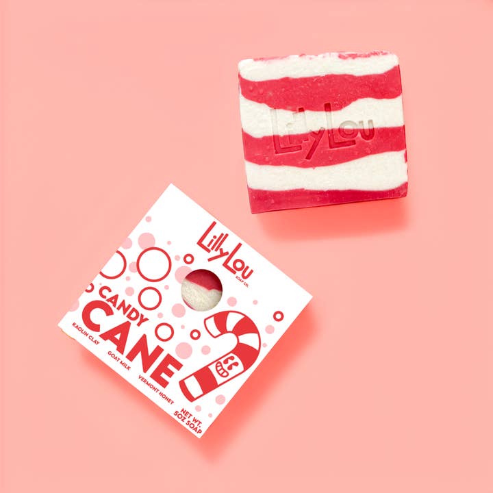 Lilly Lou Soap Co. - Wholesale Bar Soap - Candy Cane Soap Bar | Christmas Soap | Goat Milk Soap Bar1