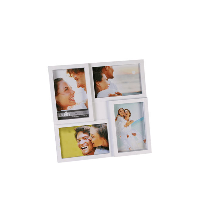 Out of the blue KG - Vendita all'ingrosso Cornice portafoto - Cornice bianca per 4 foto, circa 28 x 28 cm, in plastica1