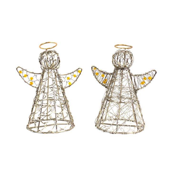 Mira Fair Trade - Wholesale Decorative Figurine - Gold Halo Angels (set of 2)