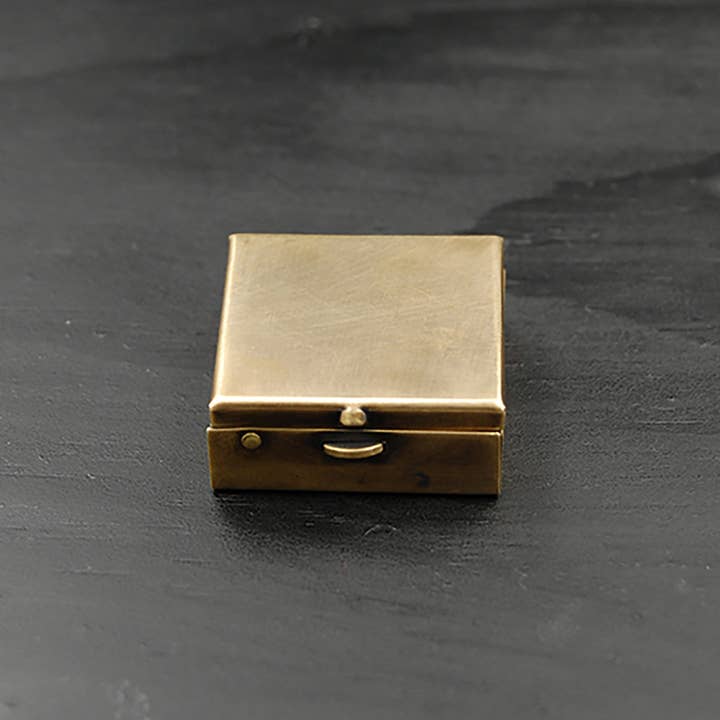 Metal Cloth & Wood - Wholesale Decorative Box - 1.25" Brass Pillbox or Trinket Box