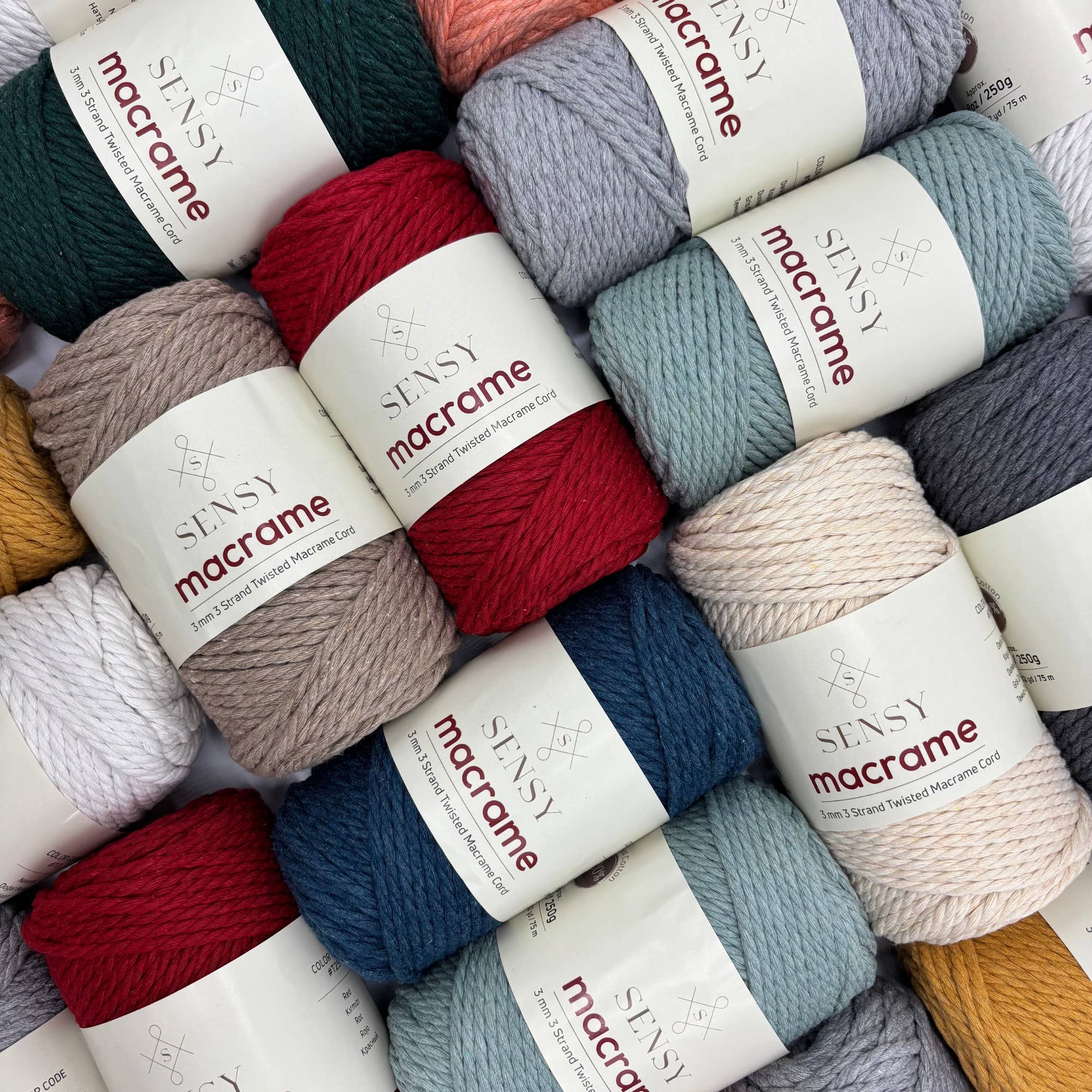 Sensy - Wholesale Yarn - Sensy Premium 3mm - 100% Cotton 3 Strand Twisted Macrame7