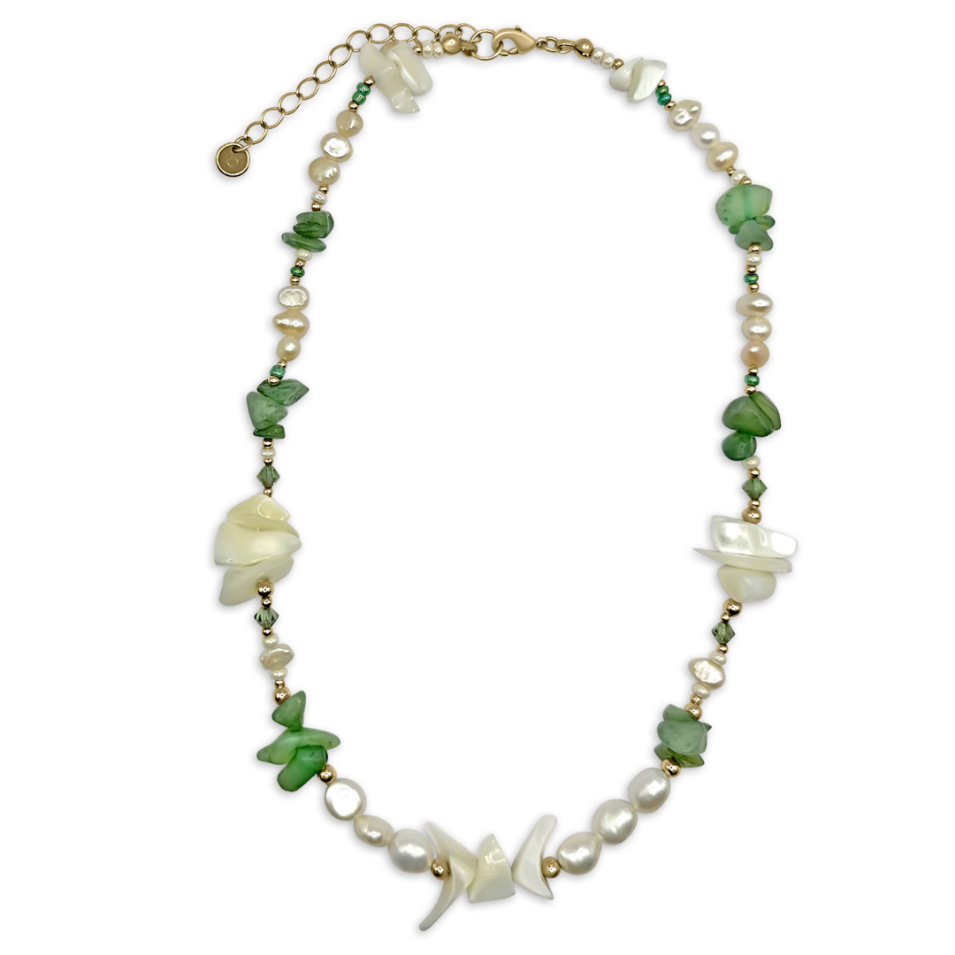 Camilla Limón - Wholesale Beaded/Pearl Necklace - Gemstone Fresh Water Pearl Mother of Pearl Gold Necklace1