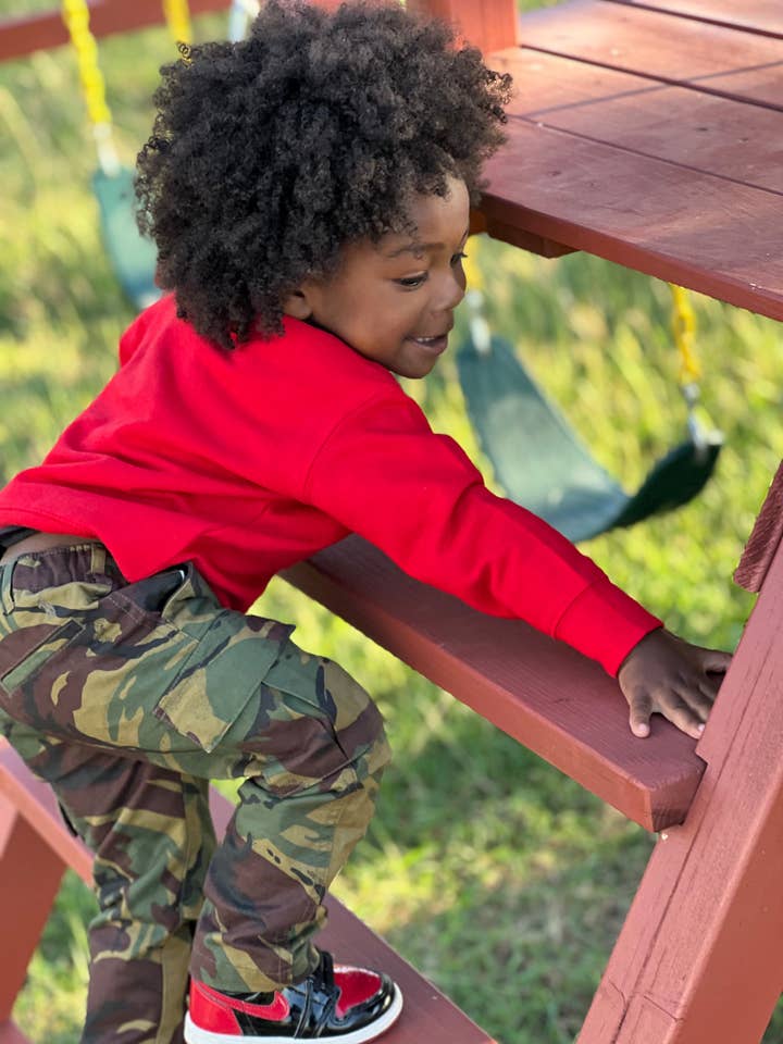 Toddler Lane Sweatshirt (Red) for wholesale by Kid Clothier