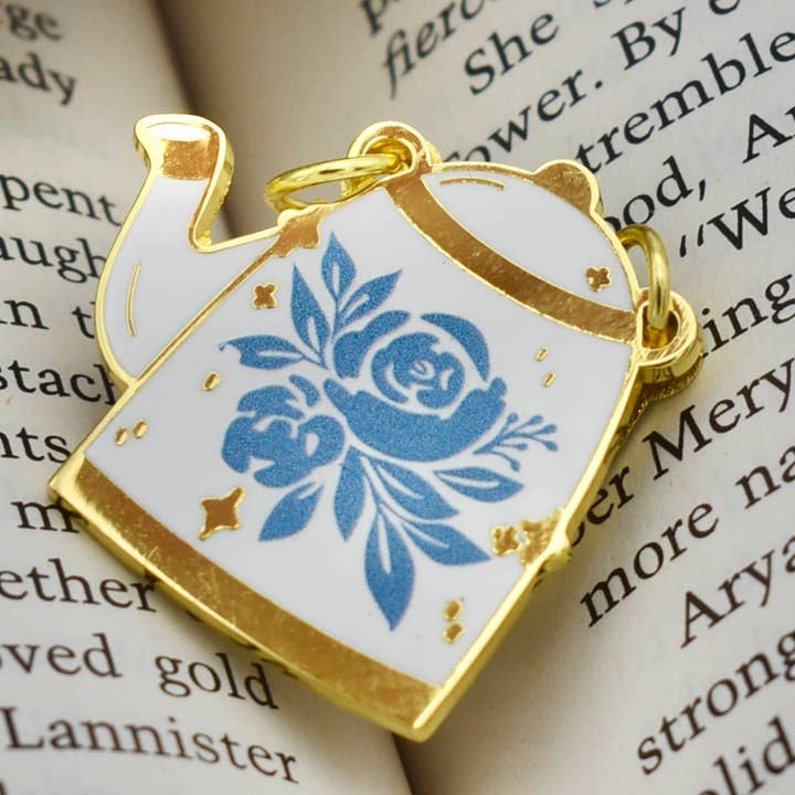 Broche para té con broche de solapa con forma de alfiler esmaltado en rosa azul para fiesta para venta al por mayor de All Little Cute Things