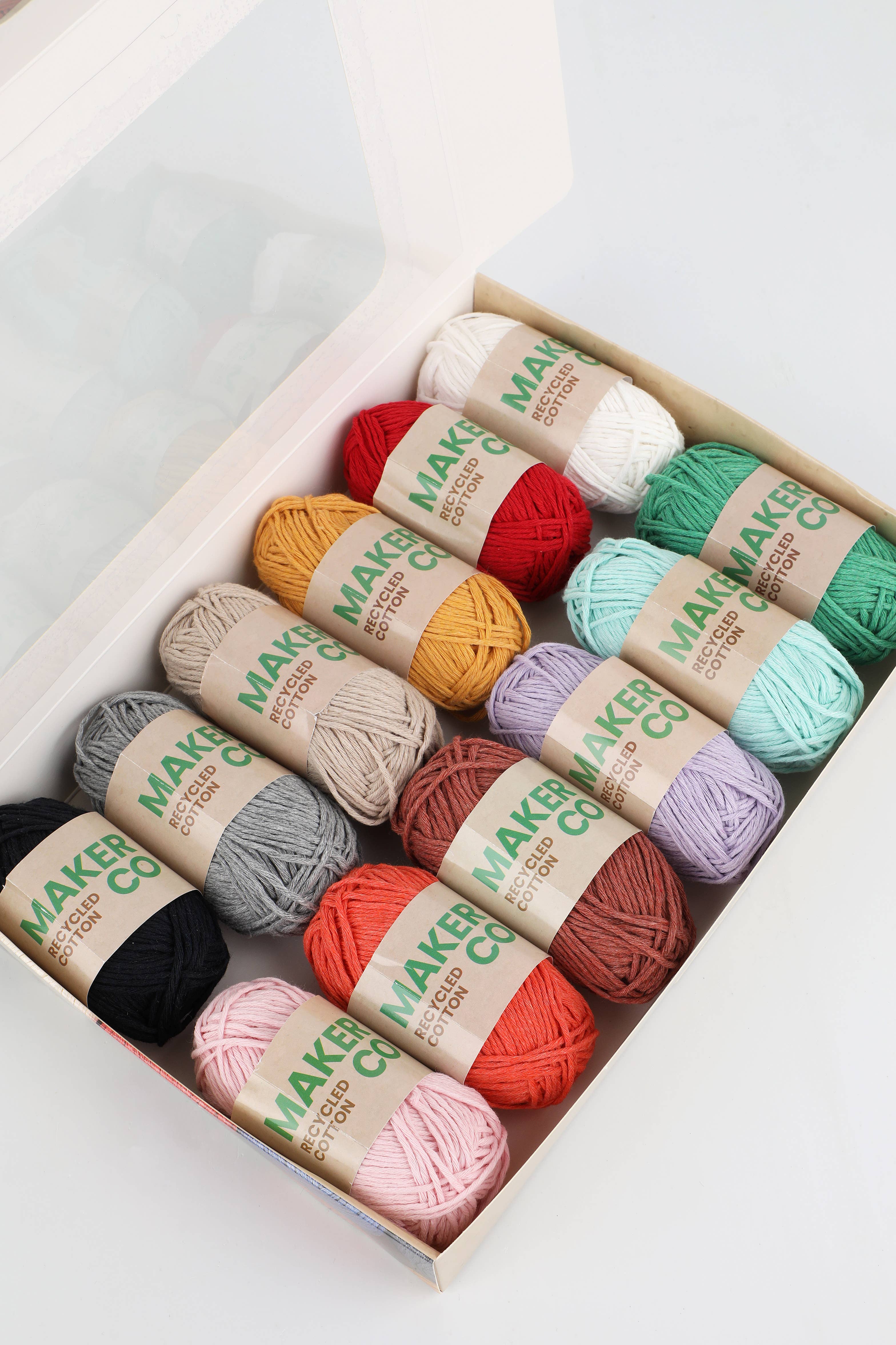 Creative World of Crafts - Wholesale Yarn - MakerCo Recycled Cotton Yarn Pack of 12 x 25g3