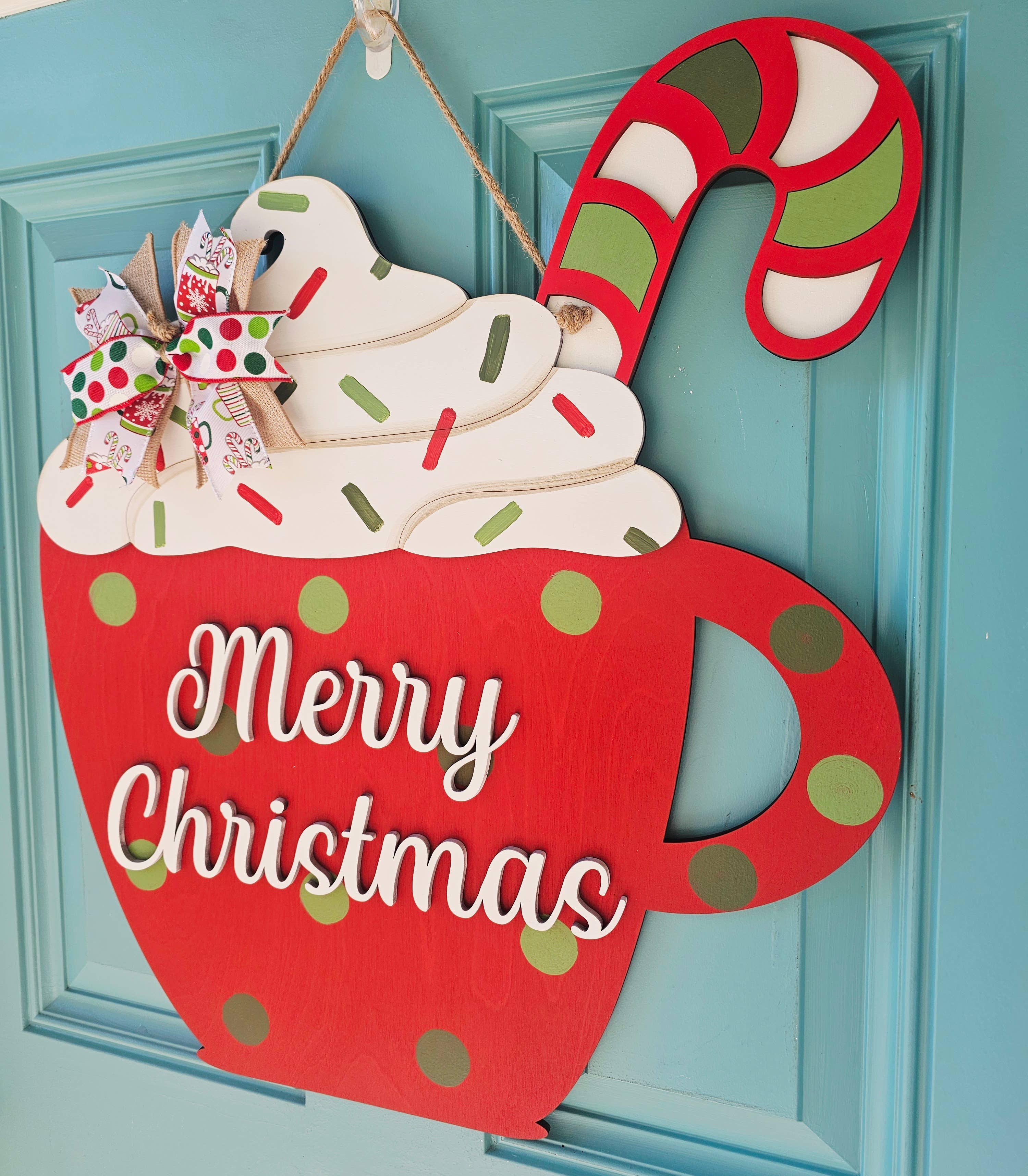Teal Moon Creations - Wholesale DIY Craft Kit - DIY Merry Christmas Hot Cocoa Mug Door Hanger1
