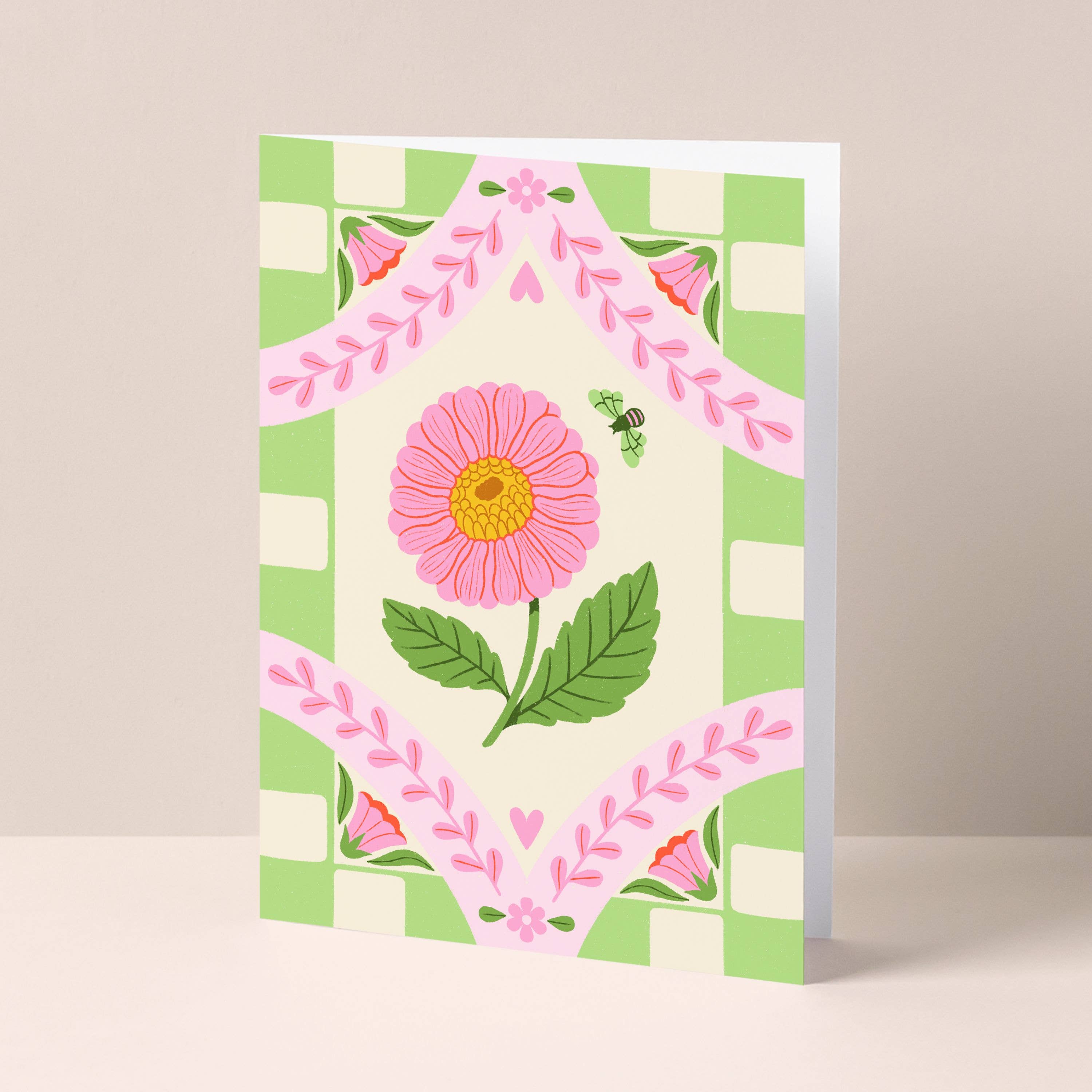 SunnySide - Wholesale Everyday Greeting Card - Pink and Green Floral Greeting Card1