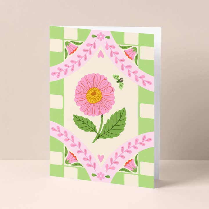 SunnySide - Wholesale Everyday Greeting Card - Pink and Green Floral Greeting Card1