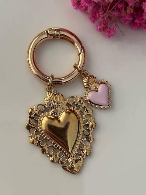 Miss DJ Angel - Wholesale Keychain - Women's - Ex-voto sacred heart charms, ex-voto bag charms, gift1