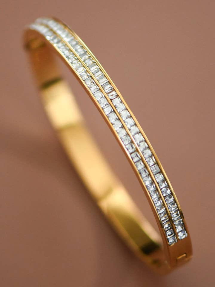 18K Gold Plated Waterproof Stainless Steel Bangle - 7495 for wholesale by Mia Accessories