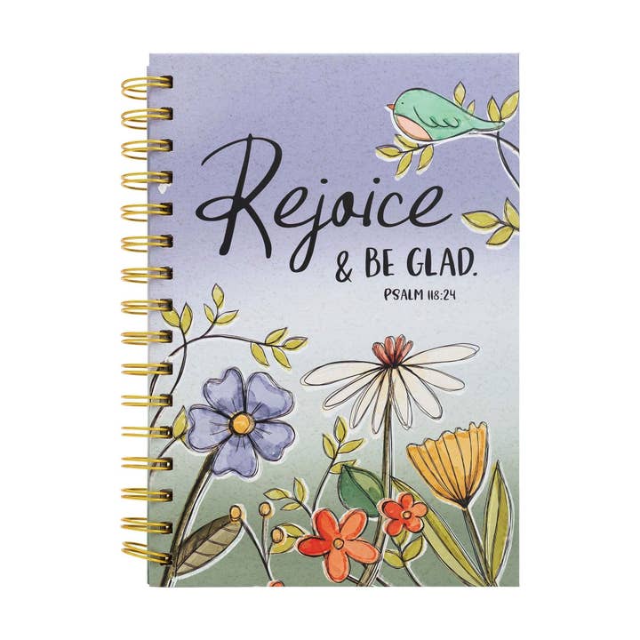 Guided Journal: Happy Flowers & Bird Rejoice (Psalm 118:24) for wholesale by Divinity Boutique