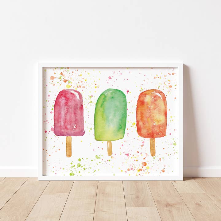Popsicles Cool n'Coloré, impression 8 x 10 pour la vente par mad paperie