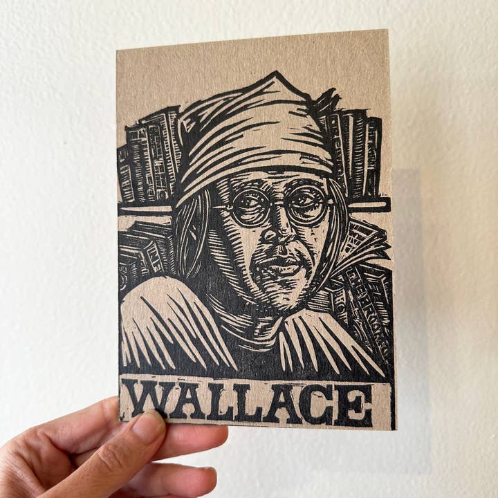 Carte postale David Foster Wallace pour la vente par Horse & Hare