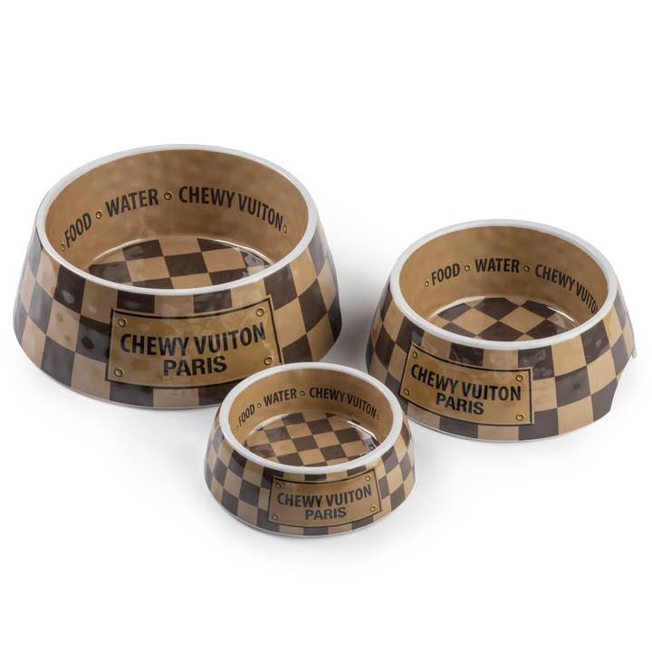Haute Diggity Dog - Wholesale Pet Bowl - Cat/Dog - Checker Chewy Vuiton Bowl - 3 Sizes!! Dog Bowls