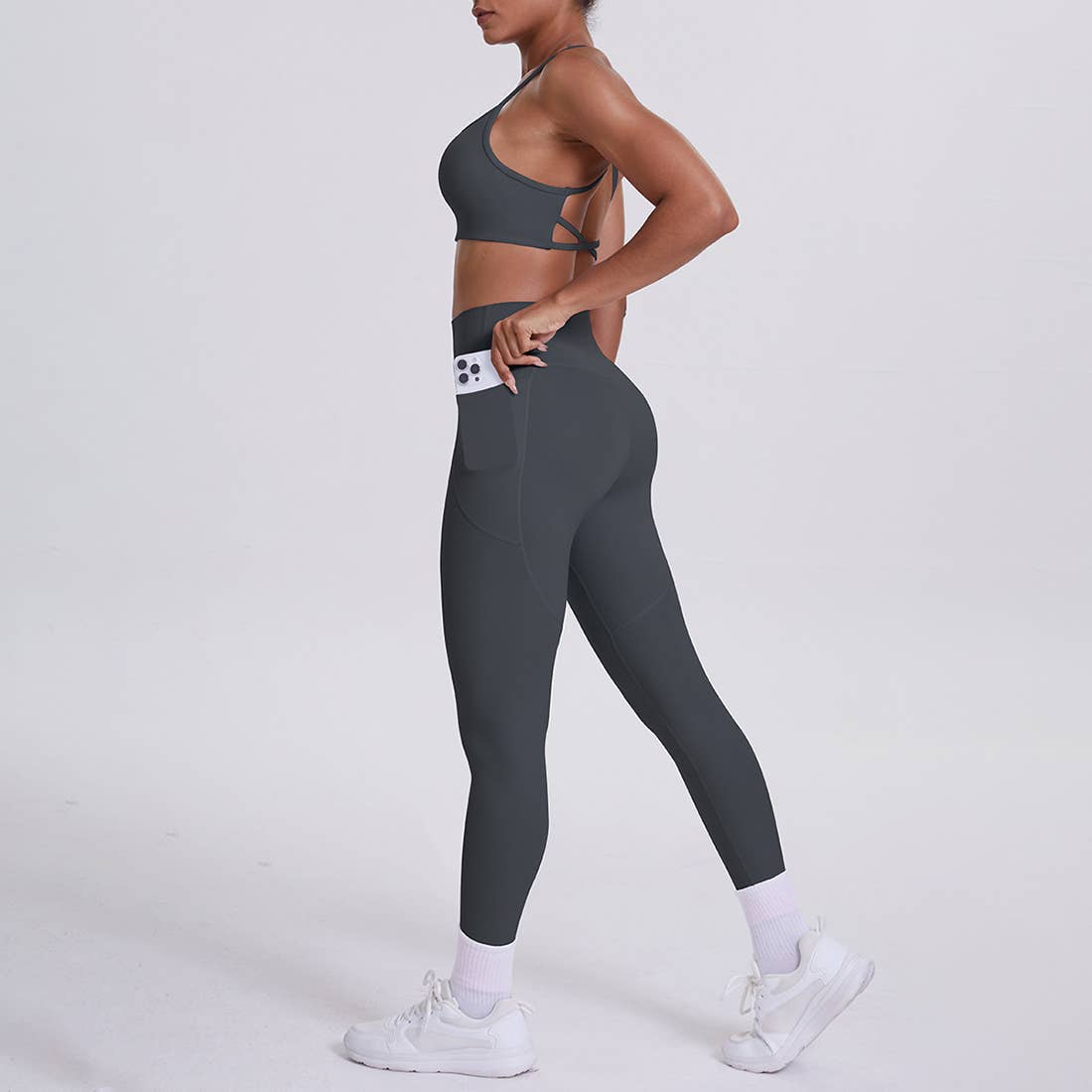 Sodalemon - Wholesale Activewear Set - Women's - Women High-Waisted Yoga Set: Sports Bra + Sculpting Leggings17