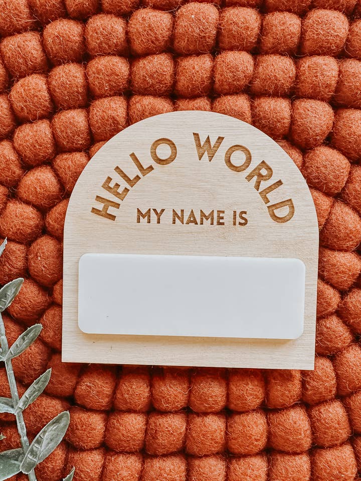 Arched Dry Erase Reusable Birth Announcement for Newborns for wholesale by Hazel + Bloom Co