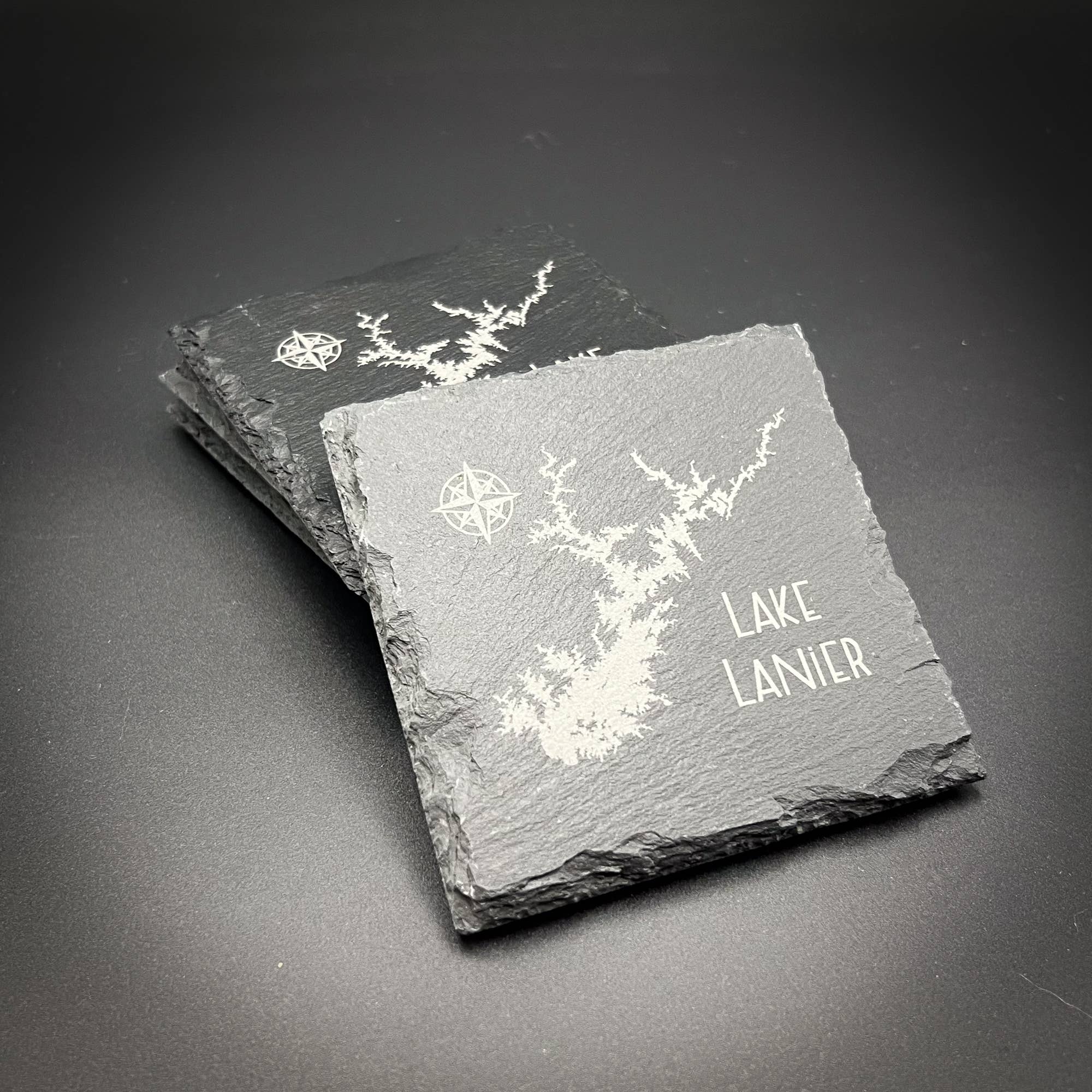 Adirondack Etching LLC - Wholesale Coasters - Make my Lake 4" Square Slate Coaster3