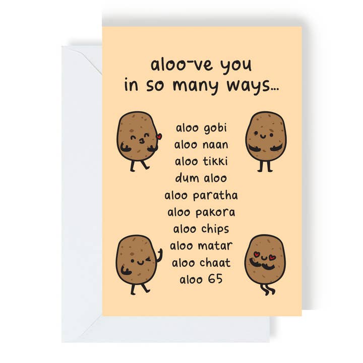 Cartão Aloo-te de Tantas Maneiras por atacado de The Playful Indian