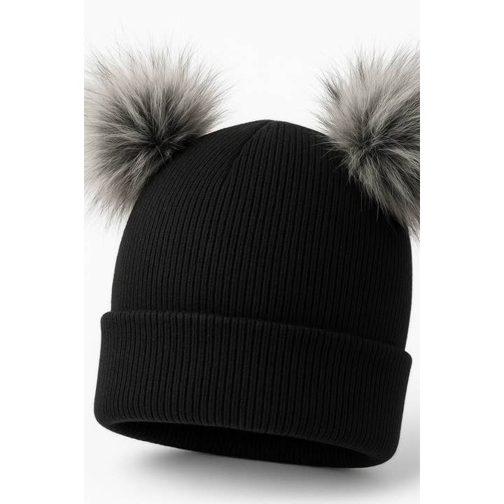 Himmelberg Baby - Wholesale Beanie – Kids - Black Pom Pom Baby/Kid's Beanie Hat, Newborn to 8 Years1