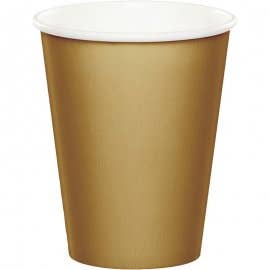 Mis Globos - Wholesale Disposable Cup - Pack of 8 266 ml gold glasses