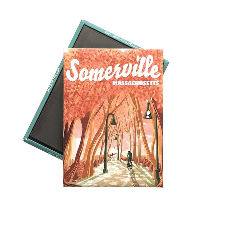 Somerville, MA Magnet for wholesale by Kat Maus Haus Illustration