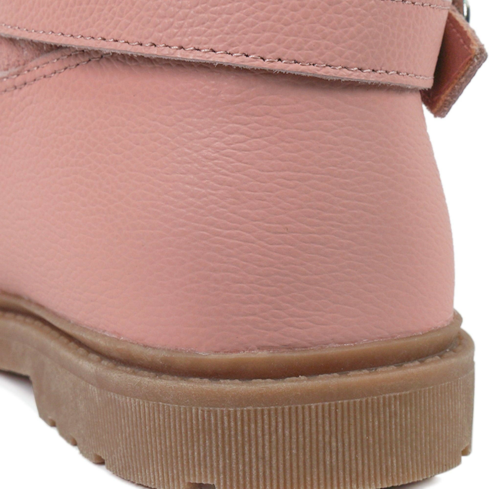 ToeZone - Vendita all'ingrosso Scarpe casual - Bambini - JO - Stivali rosa in pelle e pelliccia scamosciata da bambina7